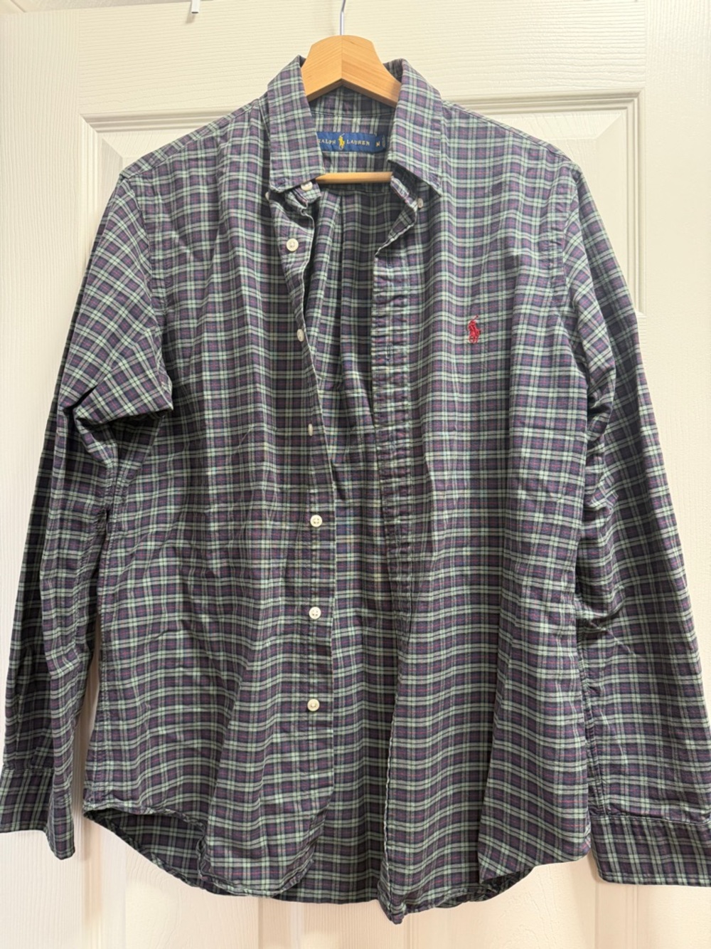Ralph Lauren Green & Navy Plaid Button-Down Shirt